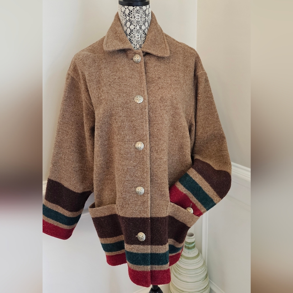 RALPH LAUREN Wool American Indian Blanket Jacket M Made in USA Size M